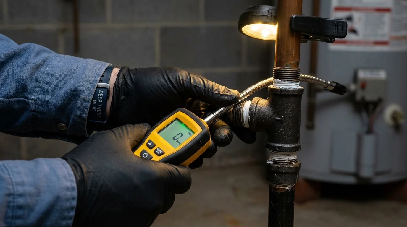 Gas leak detection with electronic sniffer by Johns Plumbing LLC in Paradise