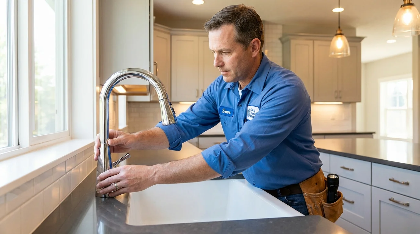 Kitchen faucet installation by Johns Plumbing LLC in Paradise