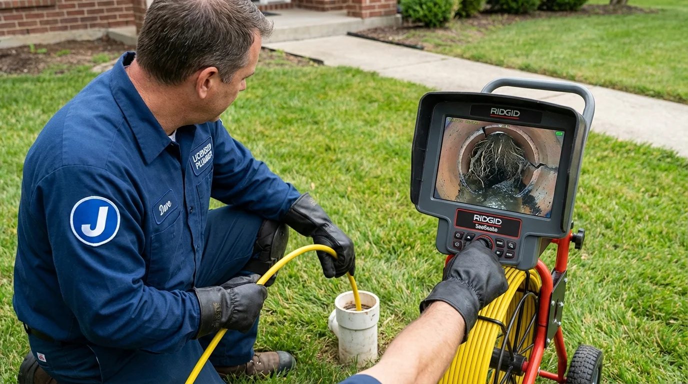 Sewer camera inspection being performed by Johns Plumbing LLC in Paradise